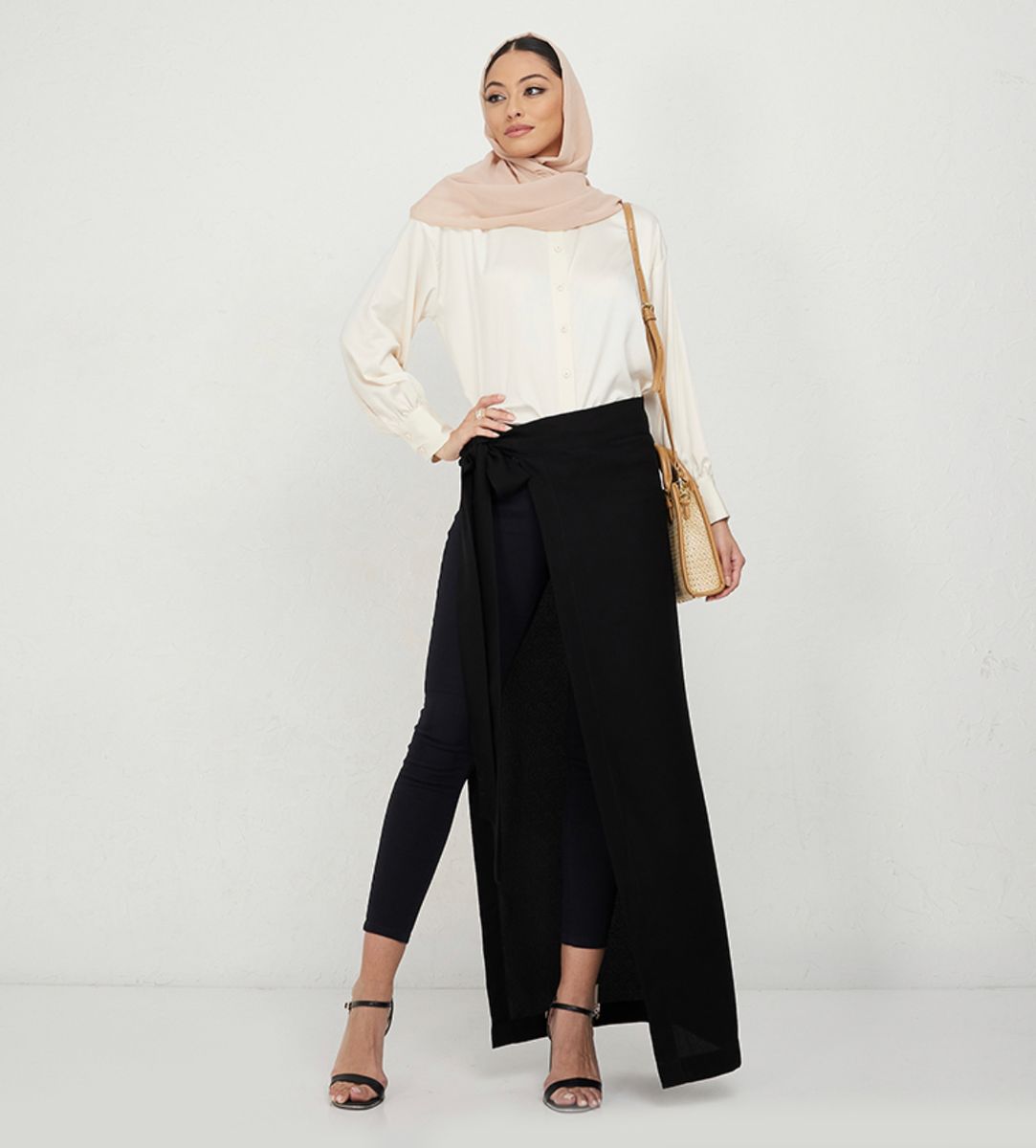 S-Skirt - Black Plain Inner Skirt For Stylish Abaya Look - Maxi Skirts 4