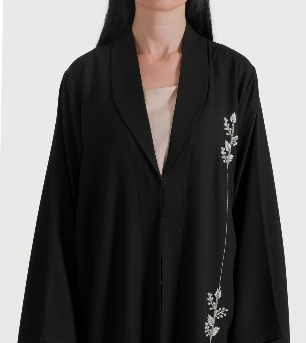 6D White Pearl Abaya Women's 6D White Pearl Abaya - Abayas 1