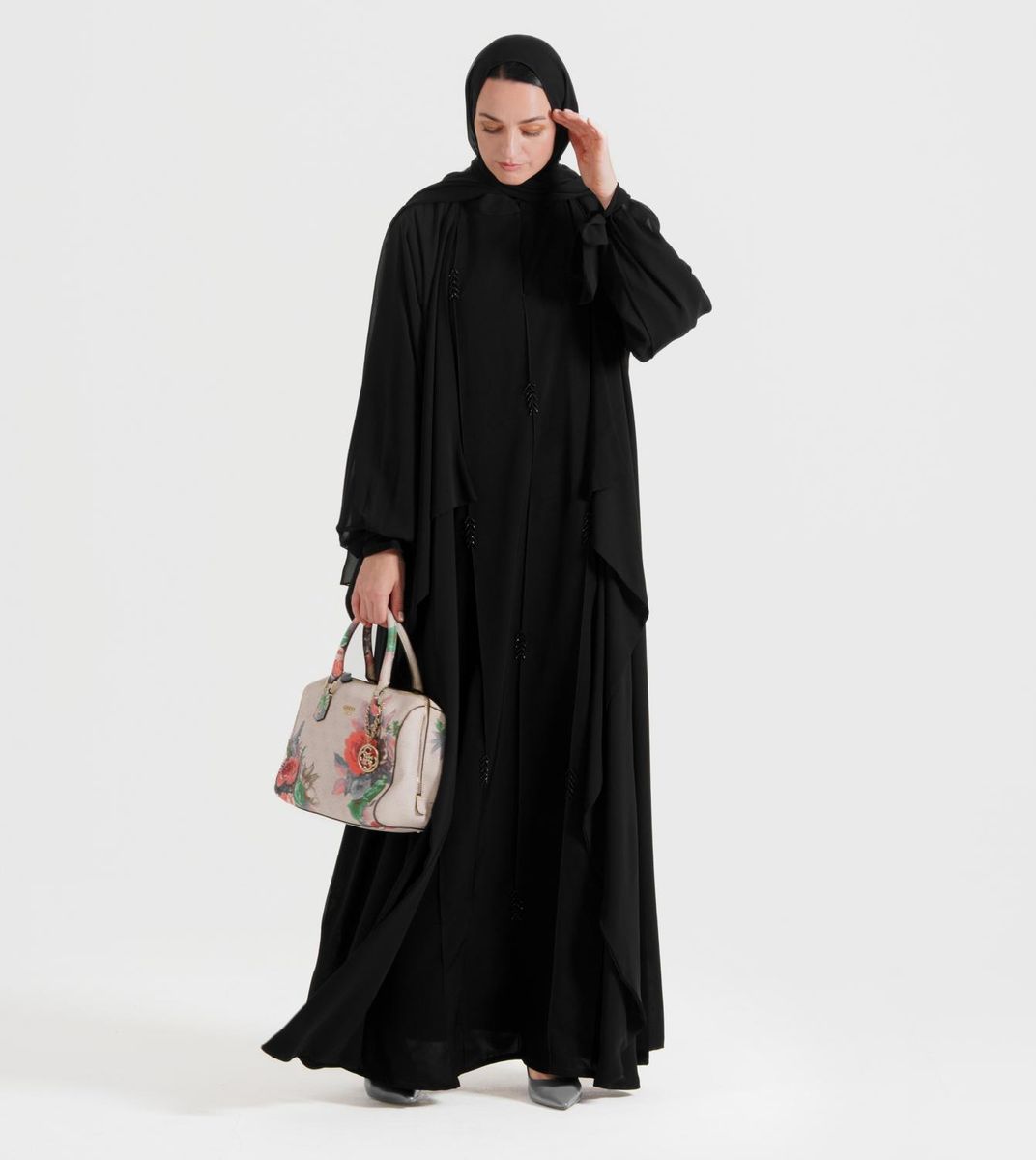 Double CCB Abaya Rosette Abaya - Women's Abayas 3