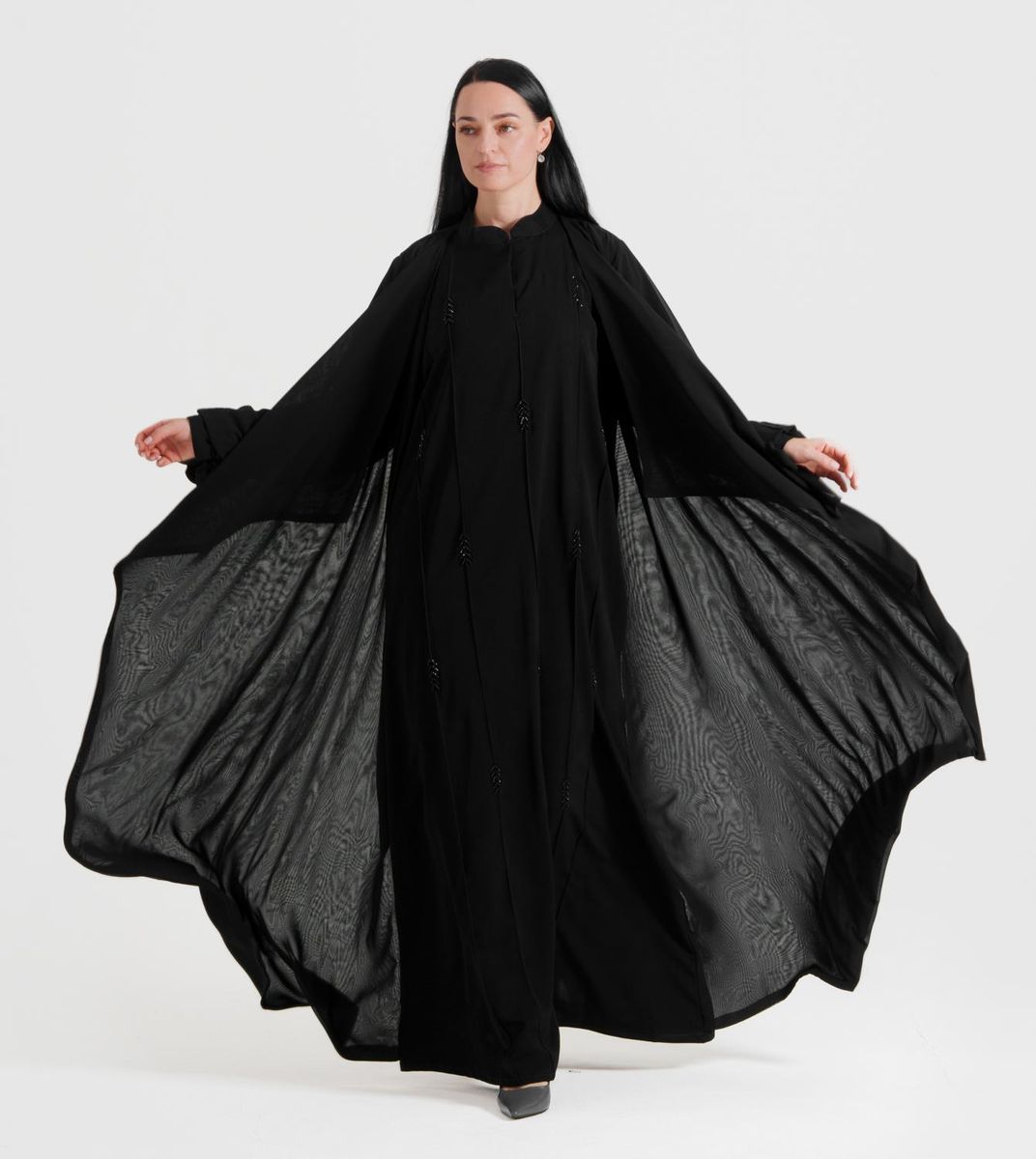 Double CCB Abaya Rosette Abaya - Women's Abayas 4