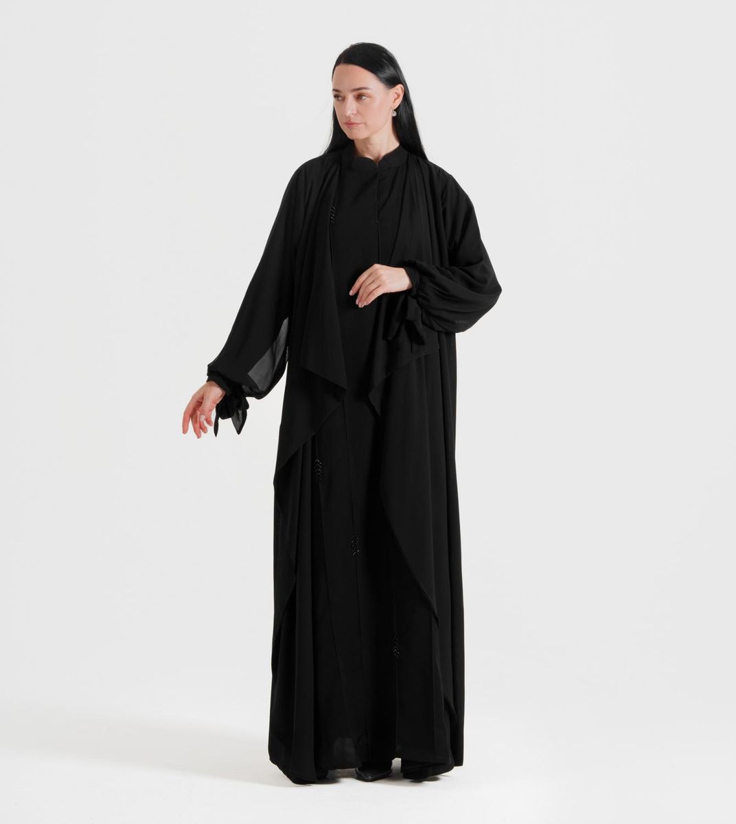 Double CCB Abaya Rosette Abaya - Women's Abayas