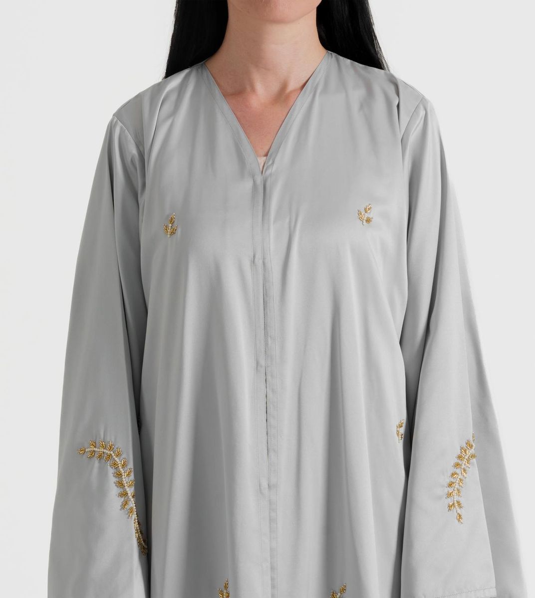 Silver abaya Rosette Abaya - Women's Abayas 1