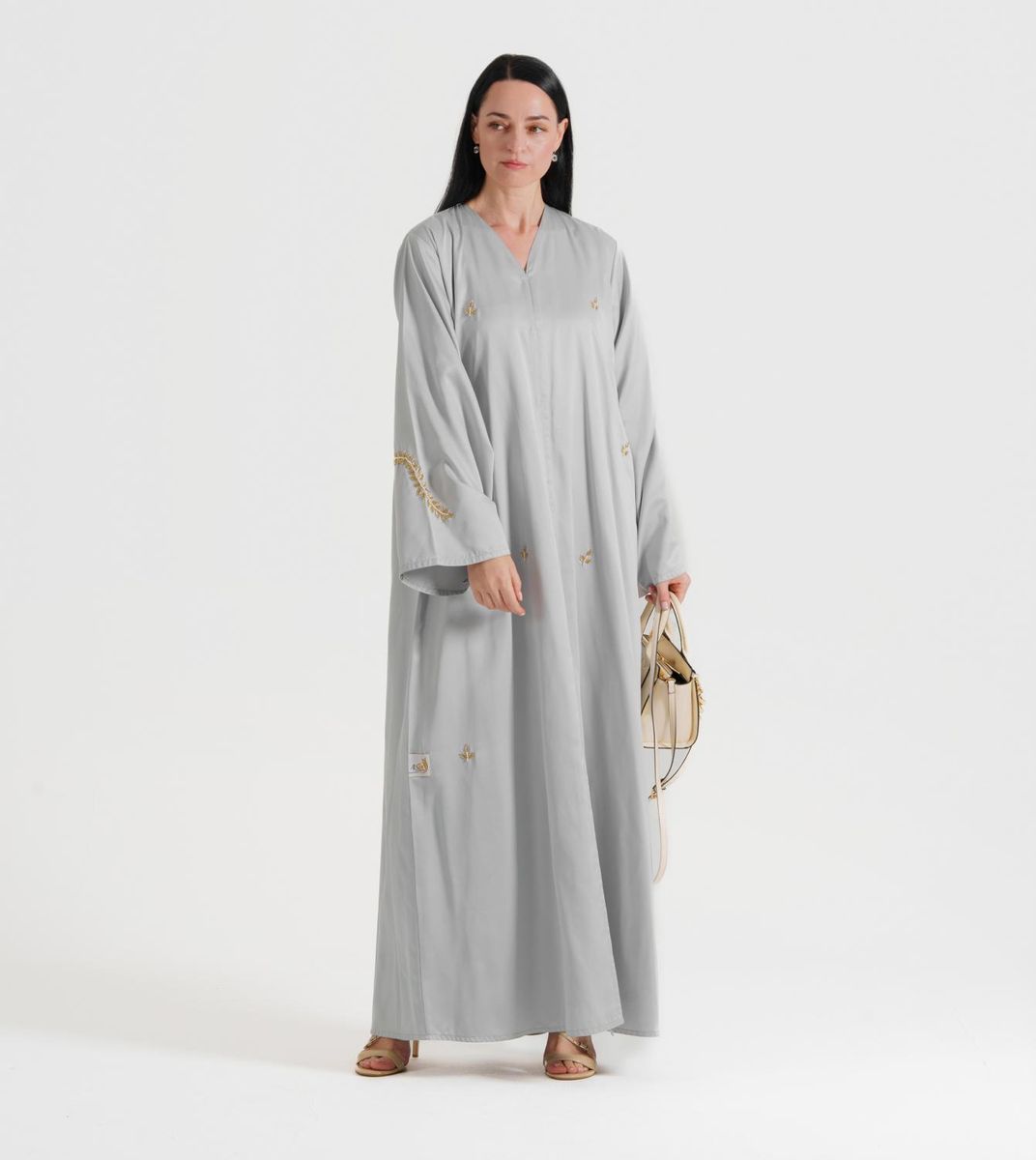 Silver abaya Rosette Abaya - Women's Abayas 3