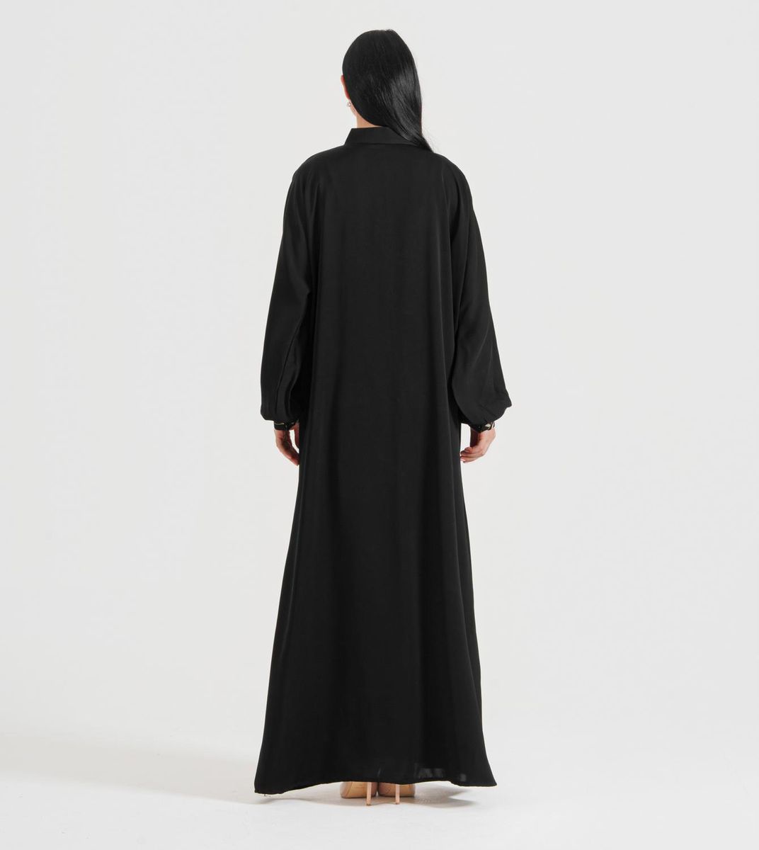 Black 74 Gold Abaya Rosette Abaya - Women's Abayas 2