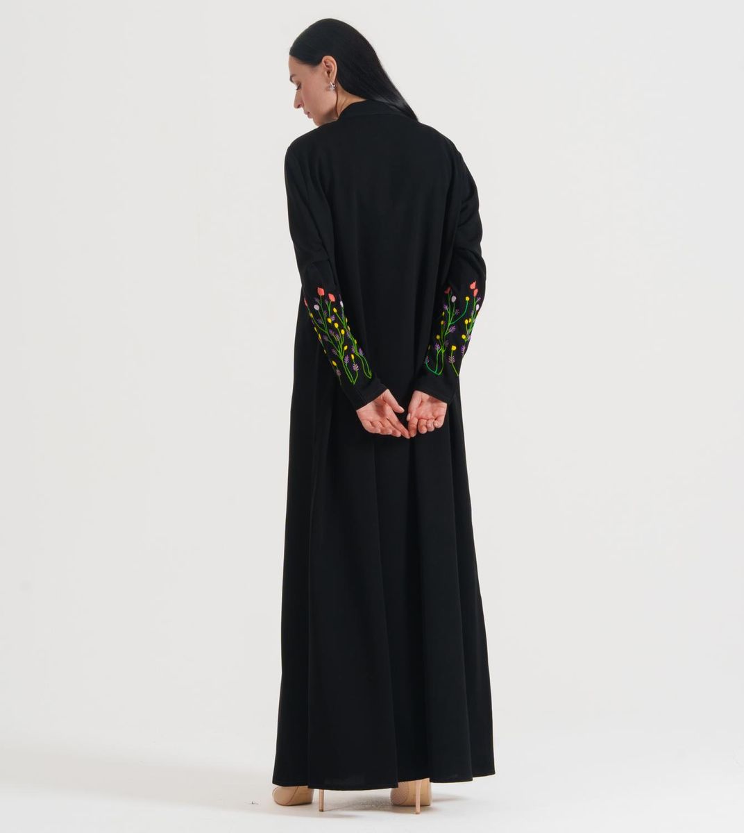 Colors Embroidery Abaya Rosette Abaya - Women's Abayas 2