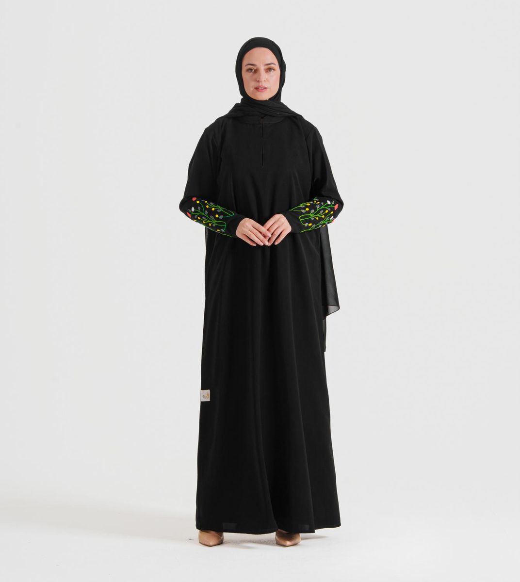 Colors Embroidery Abaya Rosette Abaya - Women's Abayas 3