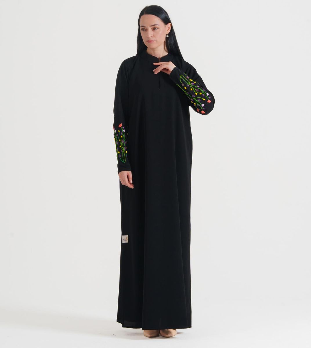 Colors Embroidery Abaya Rosette Abaya - Women's Abayas