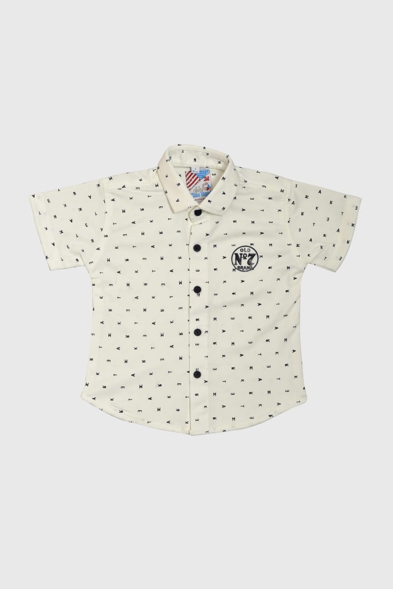 Jamaican White Pant Set - White Printed Shirt With Pants Color Boyy - Kids's Dresses