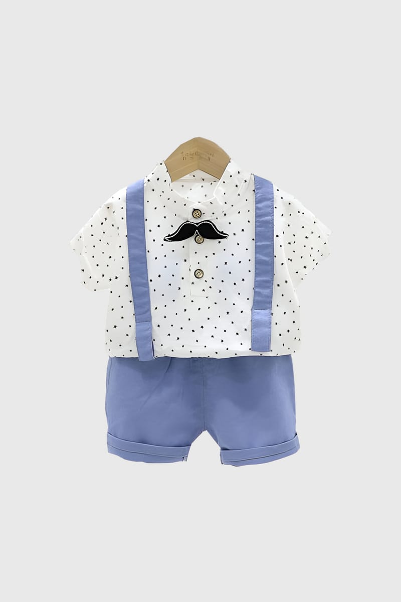 Summer Ready - Little Men's Blue Cotton Shorts Set Generic - Kids's Dresses