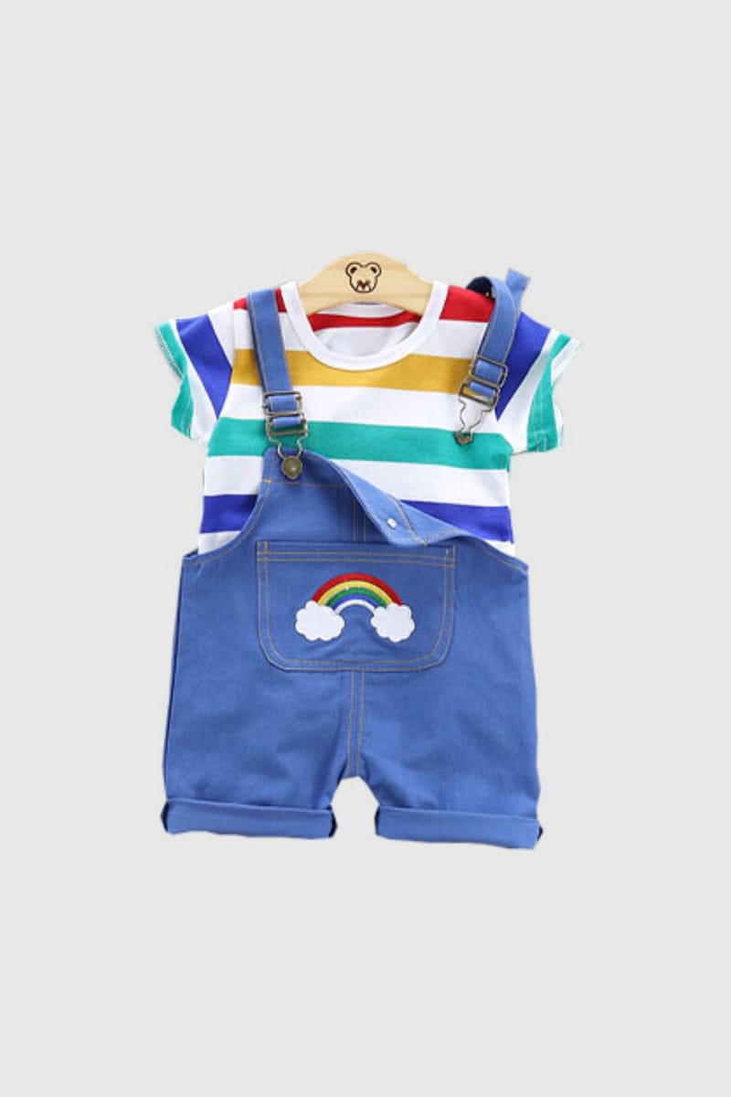 Colorful Rainbow Dungaree Set For Kids Generic - Kids's Dresses 5
