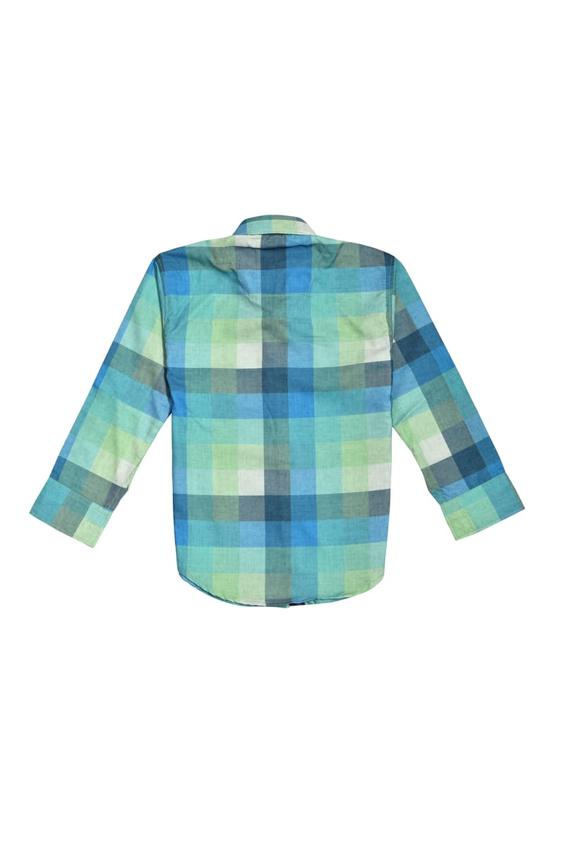 Classic Blue Checkered Full Sleeves Cotton Shirt From India
