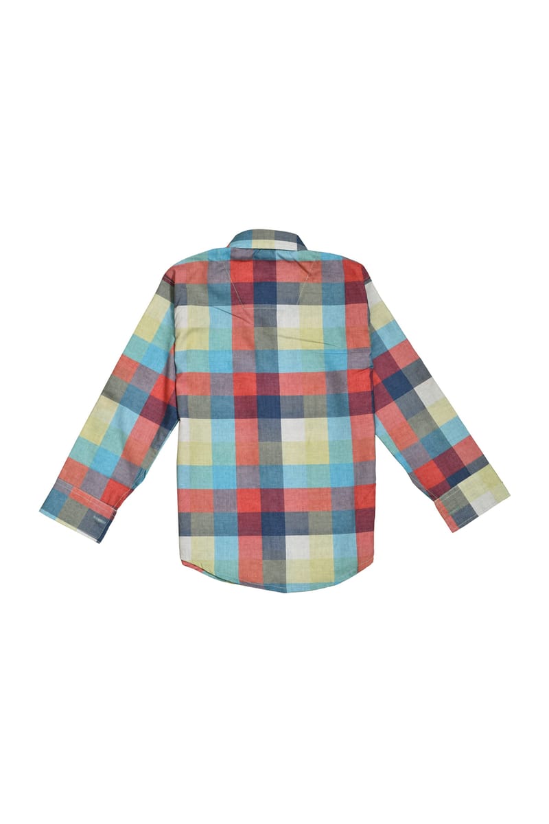 Stylish Peach Checkered Shirt With Full Sleeves