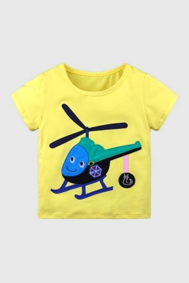 Elevate Your Style With Our Heli Embroidery T-Shirt Generic - Kids's Short Sleeve T-Shirts