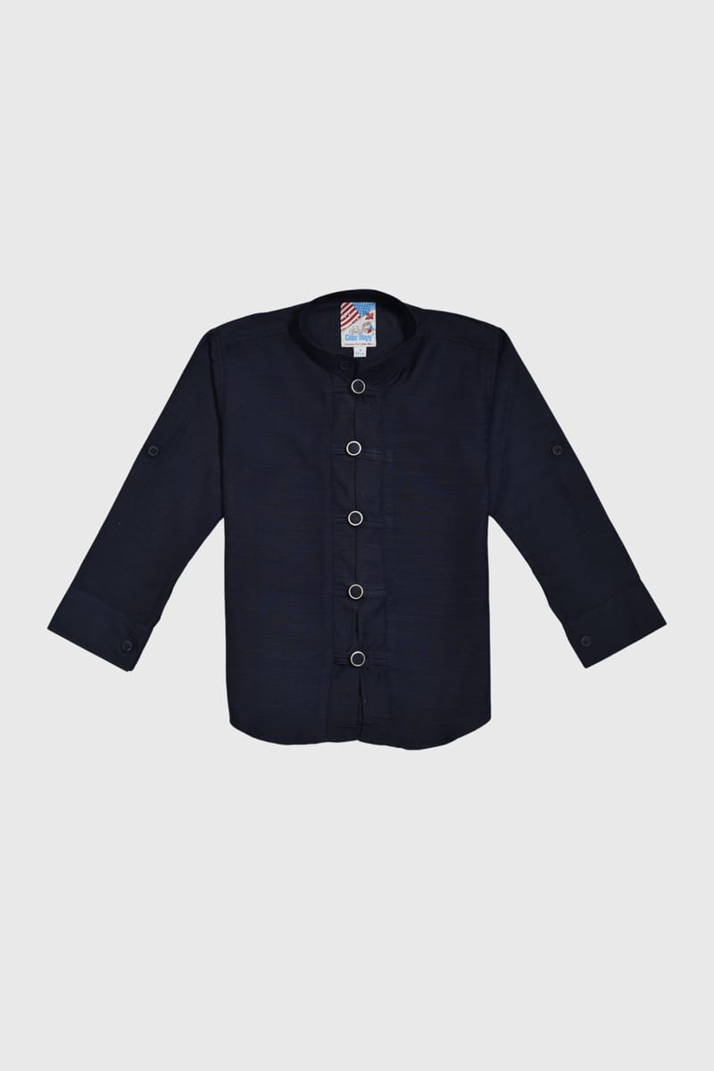 Full Sleeve Navy Blue Cotton Pant Set