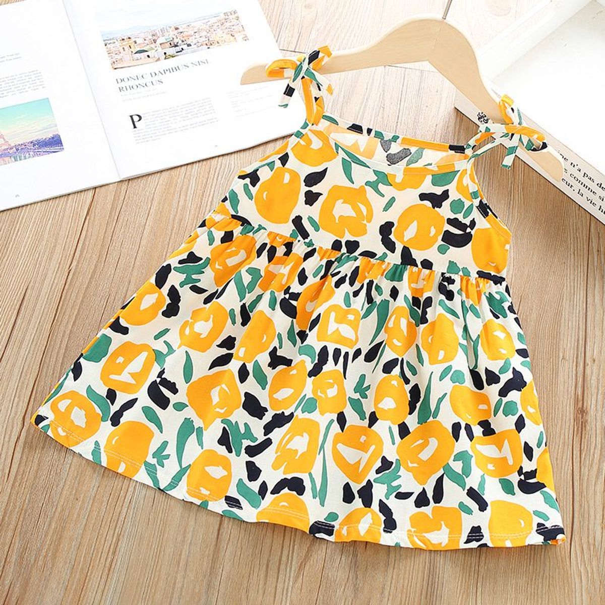 Rene Dress Pure Cotton Summer Dress with Drawstring Shoulders Generic - Kids's Casual Dresses 1