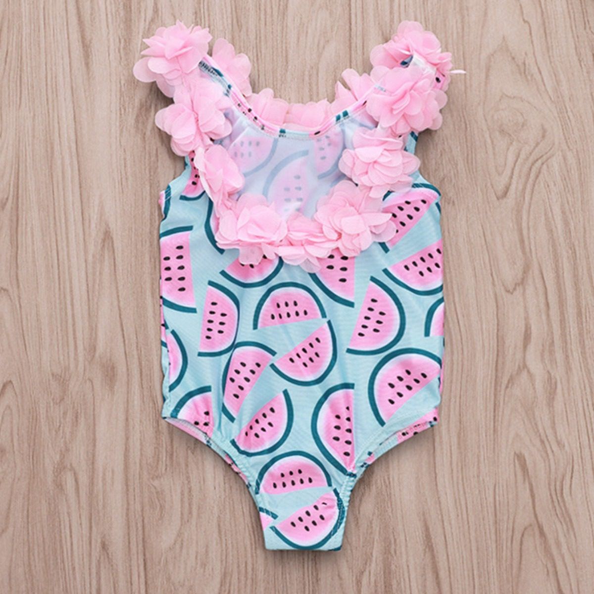 Stylish Watermelon Printed Low Back Dion Swimsuit Generic - Kids's Swimwear 1