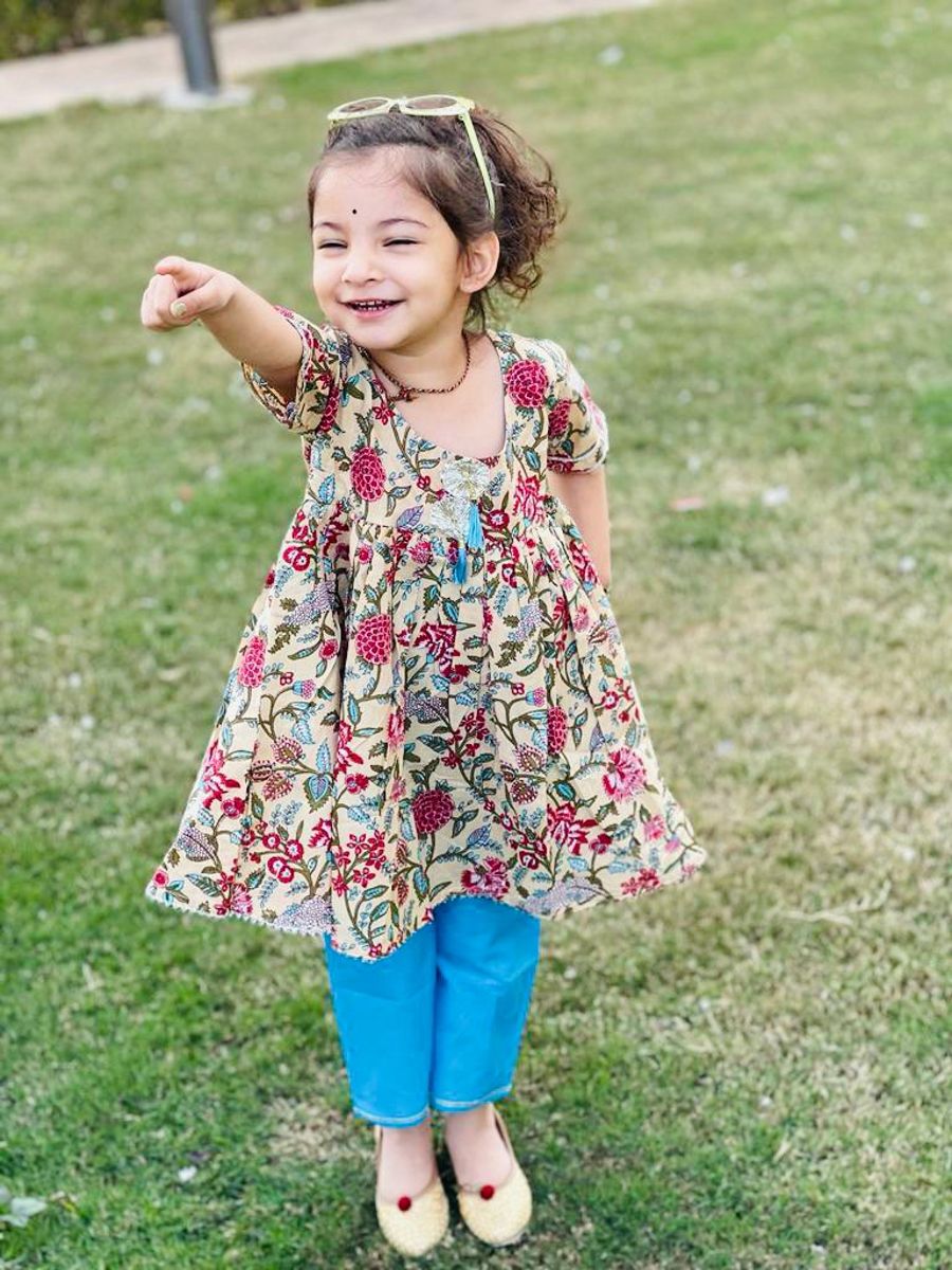 Anaya Floral Chudidar Set in Pure Cotton Generic - Kids's Casual Dresses 8