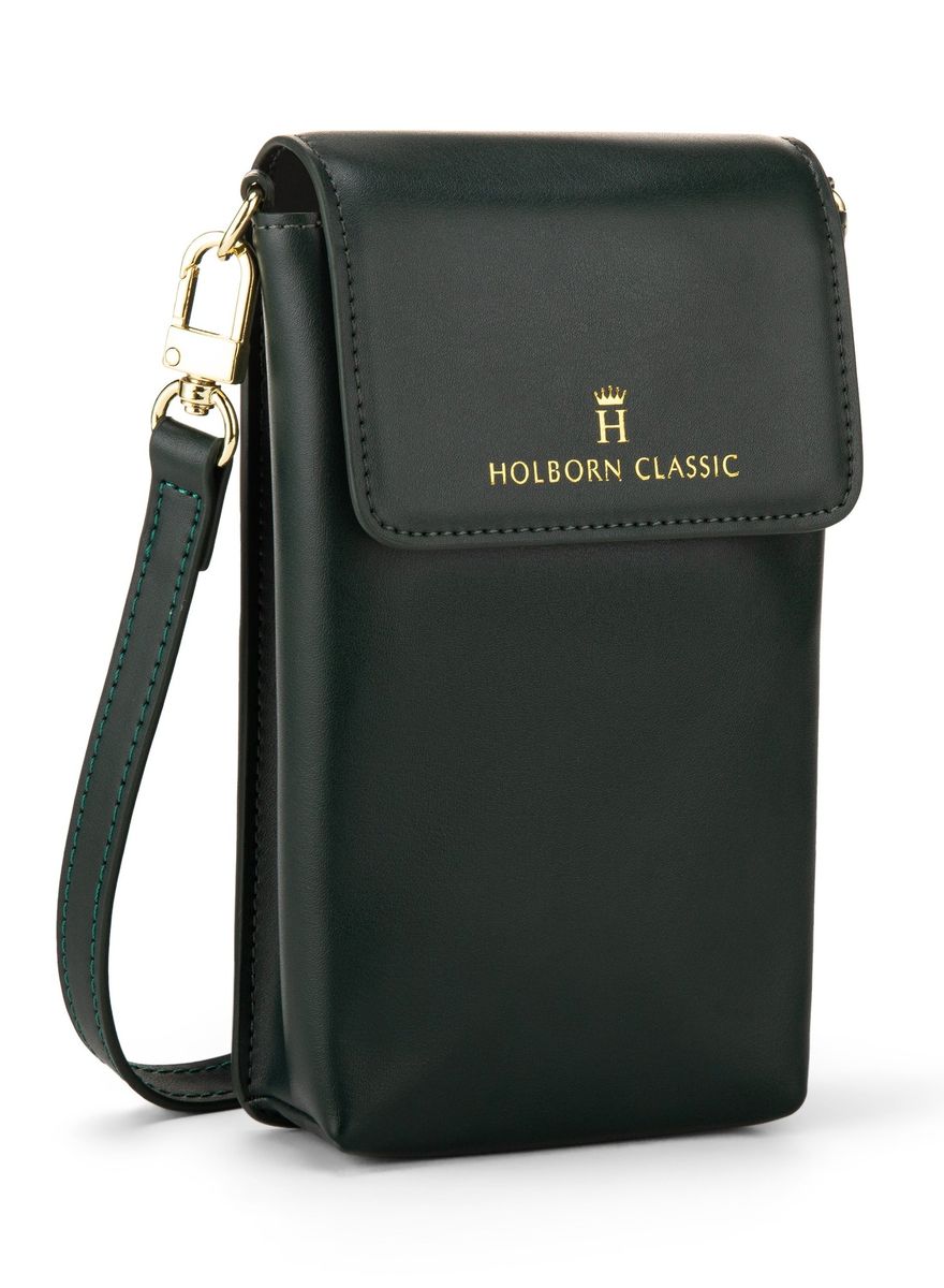 Holborn Classic Anna Leather Phone Pouch Flapped - Green Holborn Classic - Women's Crossbody Bags 1
