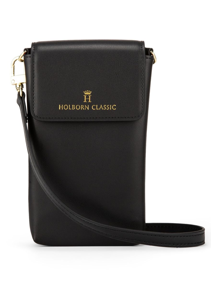 Holborn Classic Anna Leather Phone Pouch Flapped - Black Holborn Classic - Women's Crossbody Bags