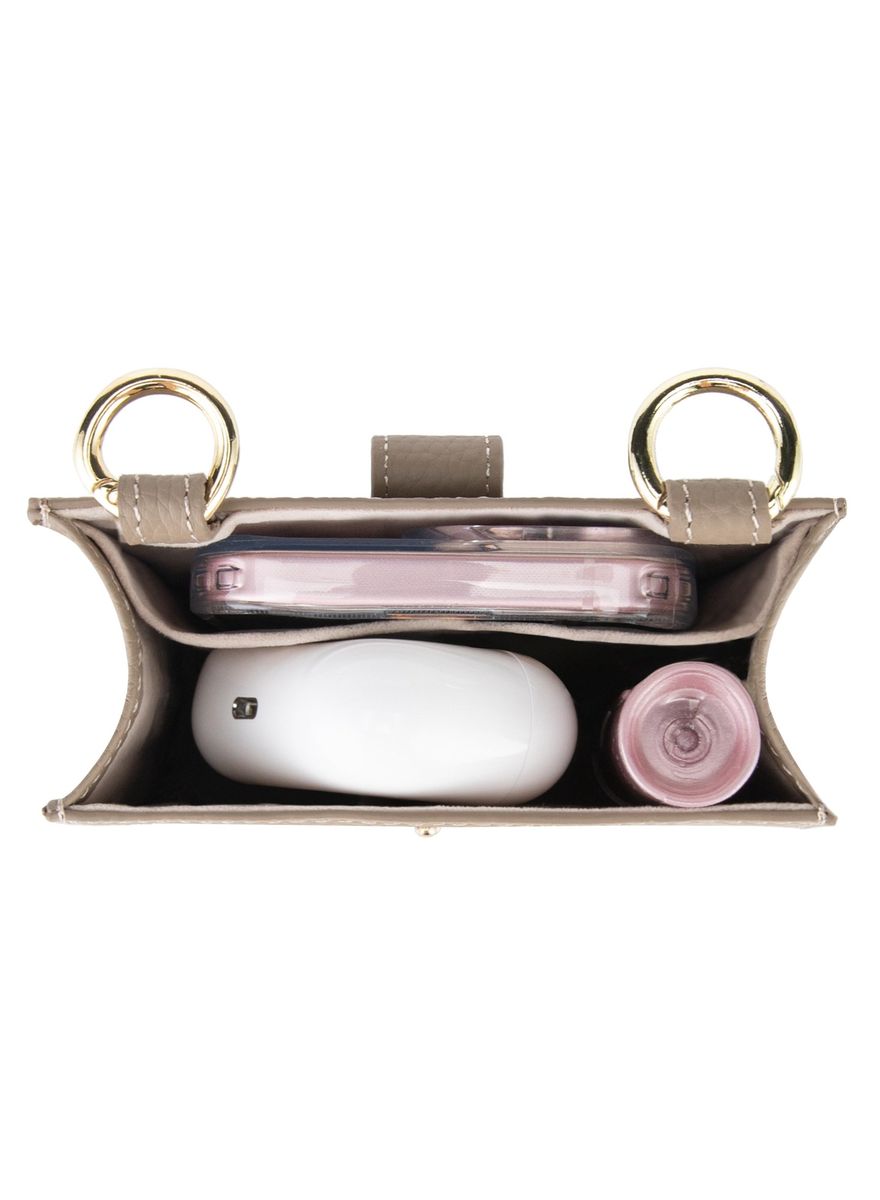 Holborn Classic Bella Leather Phone Pouch Buttoned - Grey Holborn Classic - Women's Crossbody Bags 3