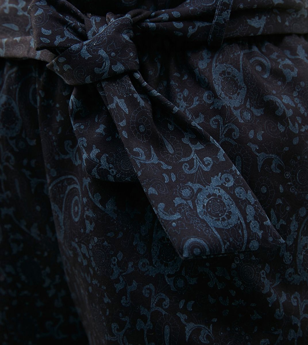 Belted Jacquard Woven Paperbag Trousers - Trousers 4