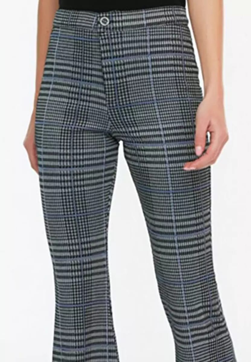 Grey High Waist Flared Women's Pants Trendyol - Women's Formal Pants 3