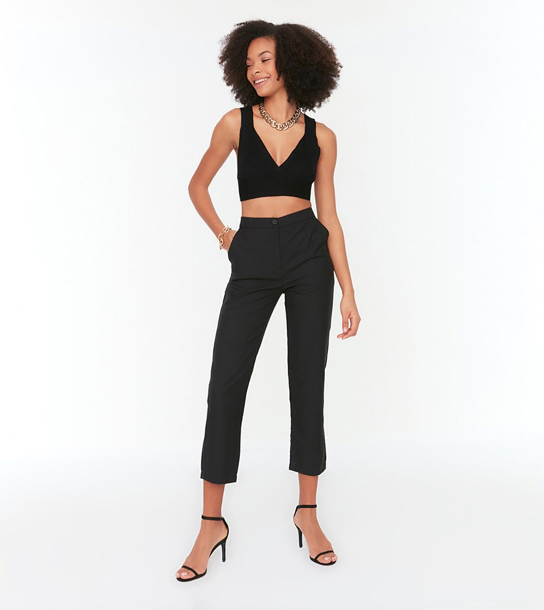 Tailored Women's Pants - Black Trendyol - Women's Formal Pants 8
