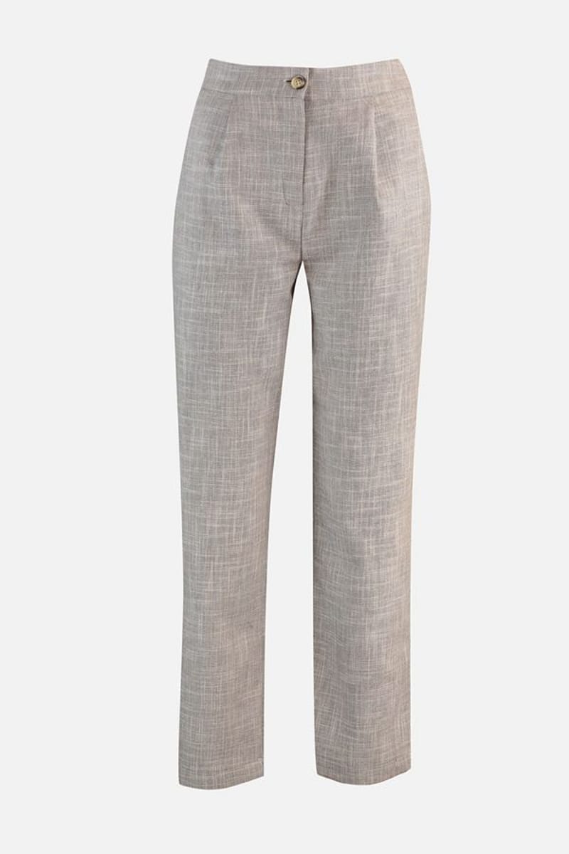 Grey Straight Leg Tailored Women's Pants Trendyol - Women's Formal Pants 1