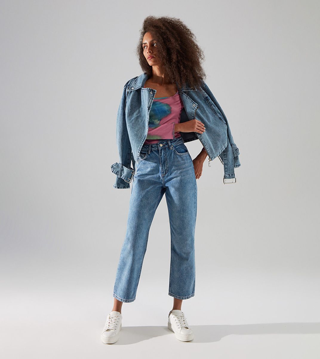 Blue Faded High Waist Women's Jeans Trendyol - Women's Straight Jeans 4
