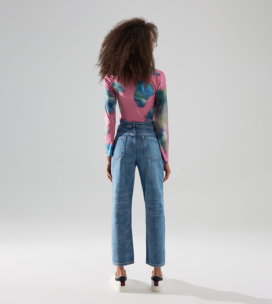 Blue Faded High Waist Women's Jeans Trendyol - Women's Straight Jeans 5