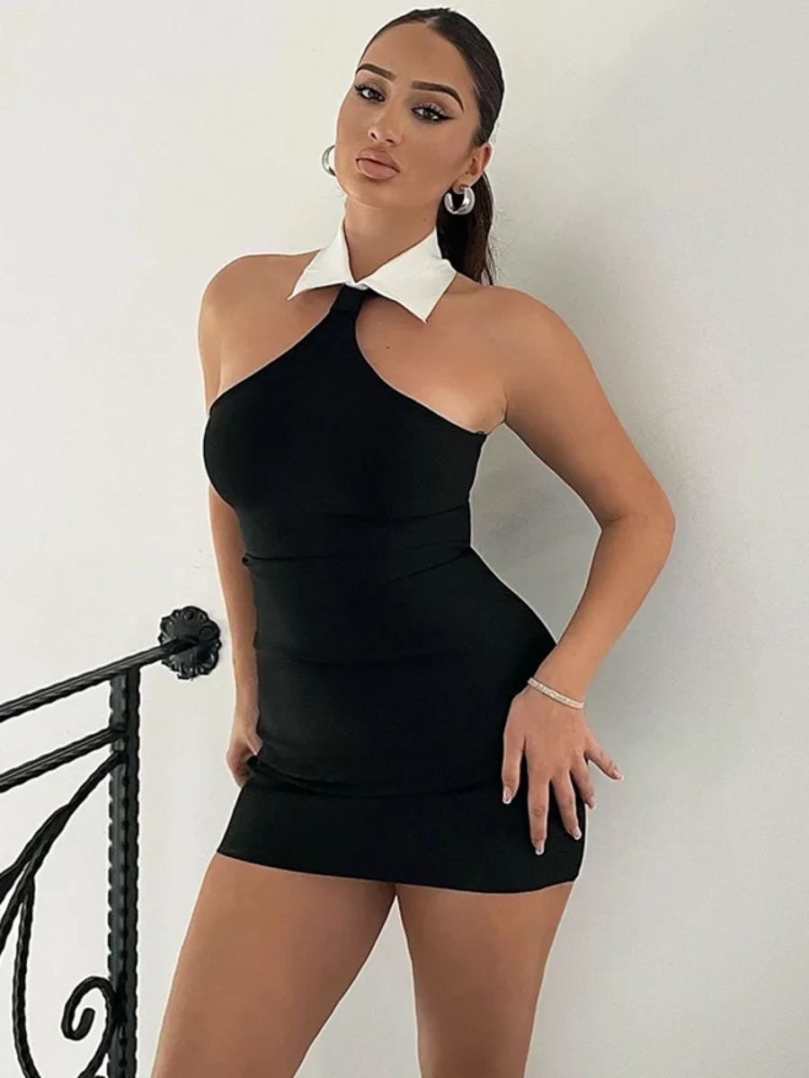 Halter Sleeveless Mini Dress for Women – Fashionable and Stylish Mozision - Women's Mini Dresses