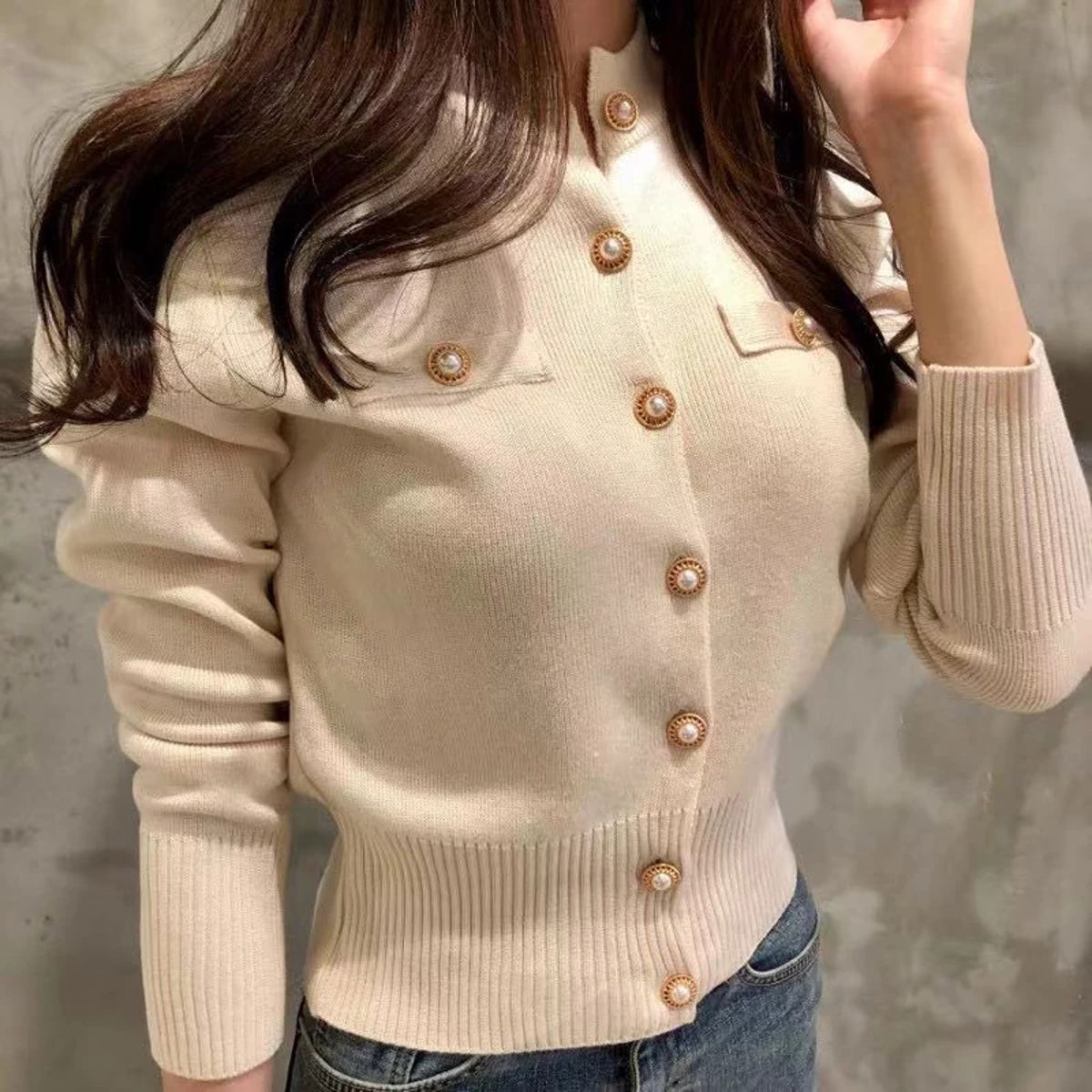Autumn Women's Long Sleeve Knitted Cardigan Sweater Aossviao - Women's Cardigans 1