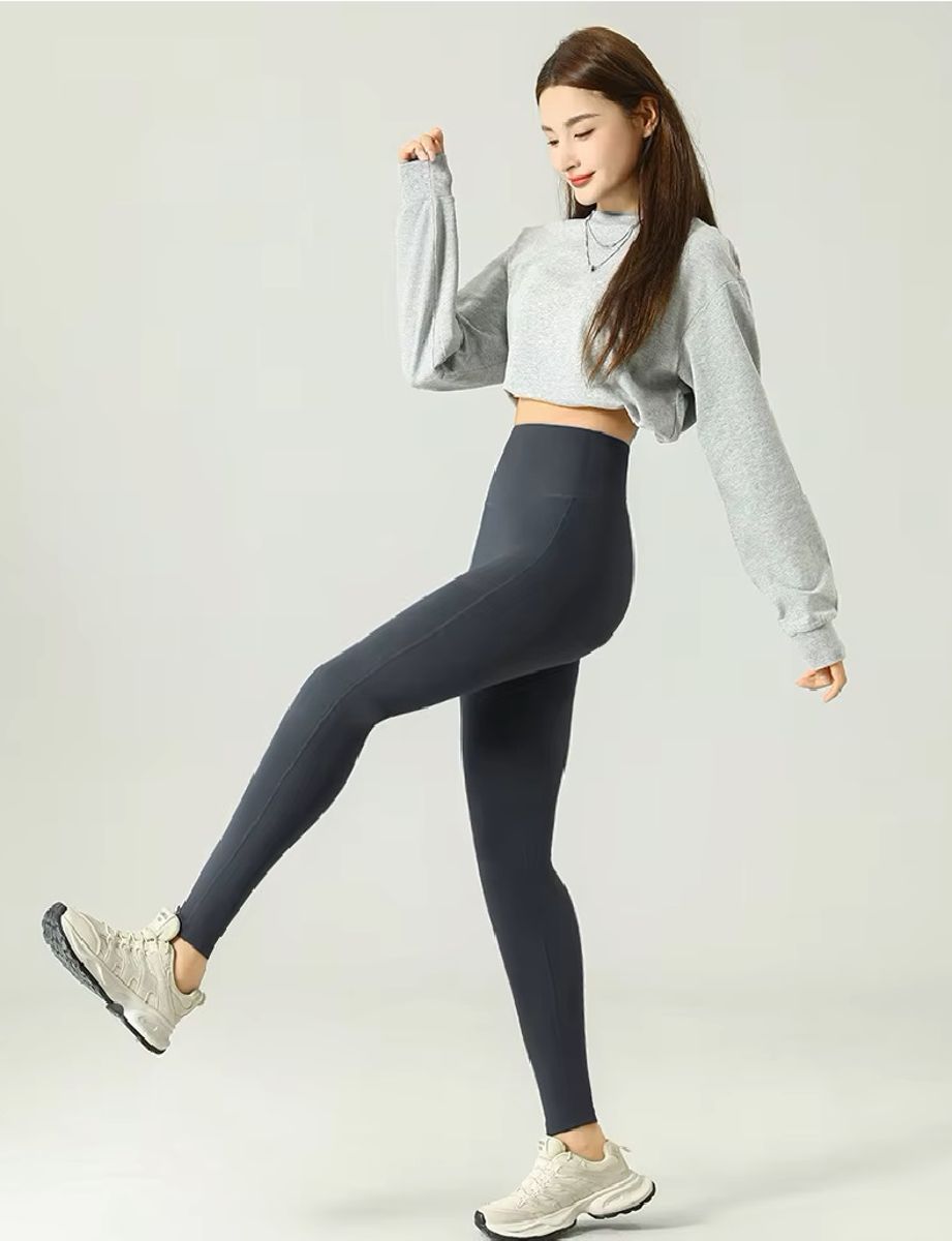 High-Waist Warm Sharkskin Leggings for Autumn/Winter Bivigaos - Women's Tights & Leggings 4