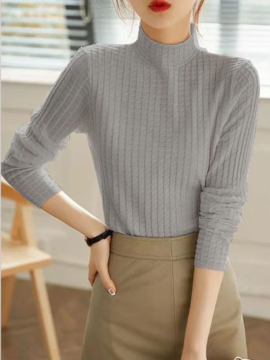 Plaid Turtleneck Sweater for Autumn and Winter Casual Style Aossviao - Women's Sweaters 3