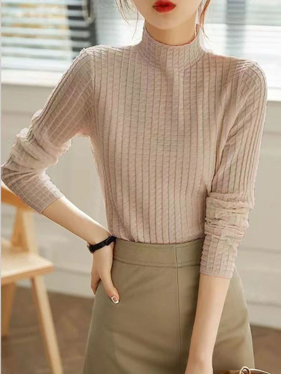 Plaid Turtleneck Sweater for Autumn and Winter Casual Style Aossviao - Women's Sweaters 4