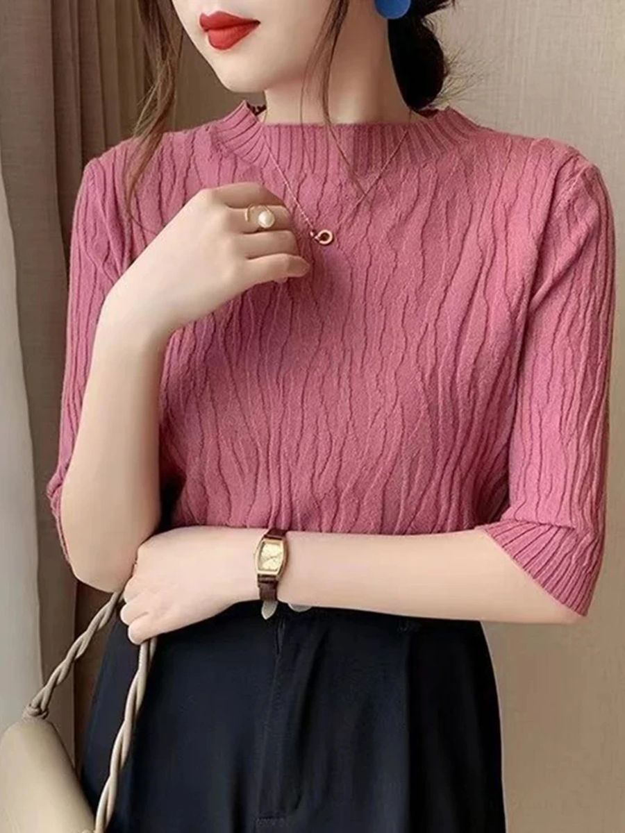 Spring & Summer Fashion Solid Sweater for Women Aossviao - Women's Sweaters 3