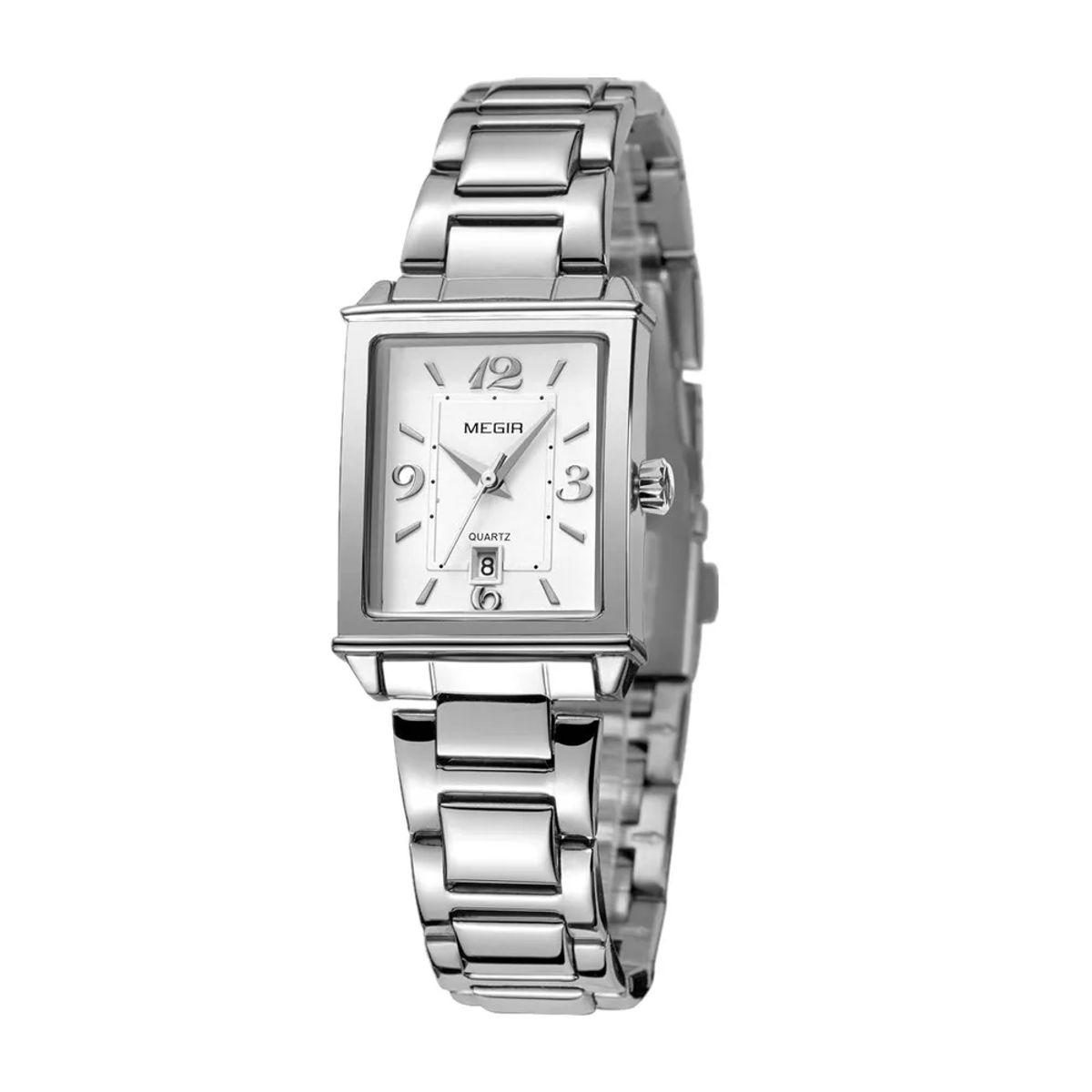 Women's Rectangle Dial Stainless Steel Bracelet Quartz Watch