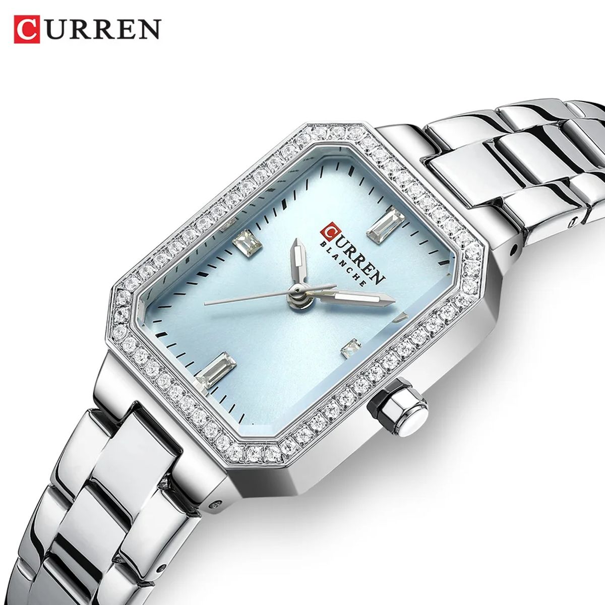 Elegant Women's Waterproof Quartz Watch with Rectangular Dial