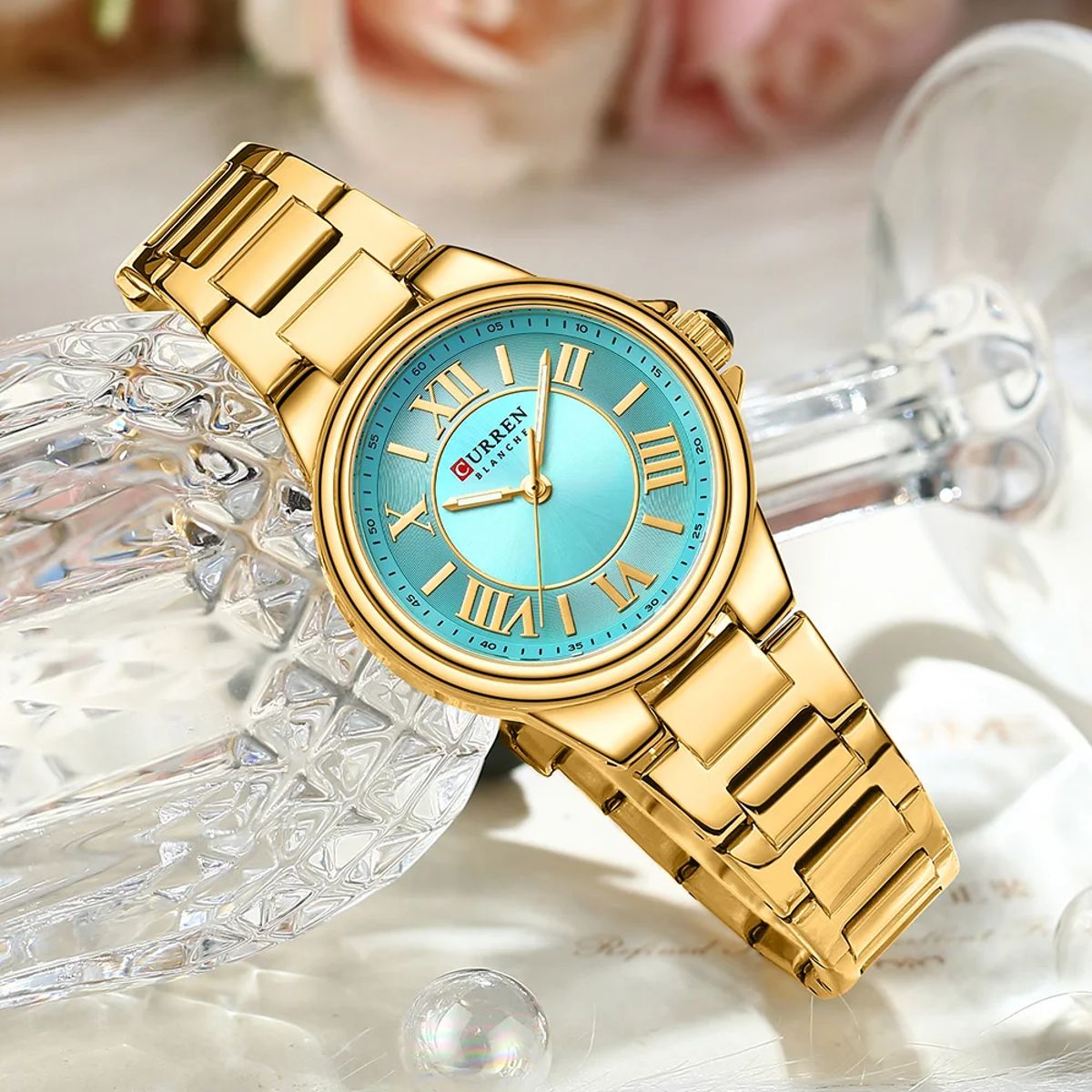 Luxury Stainless Steel Women's Quartz Watch Set with Luminous Bracelet