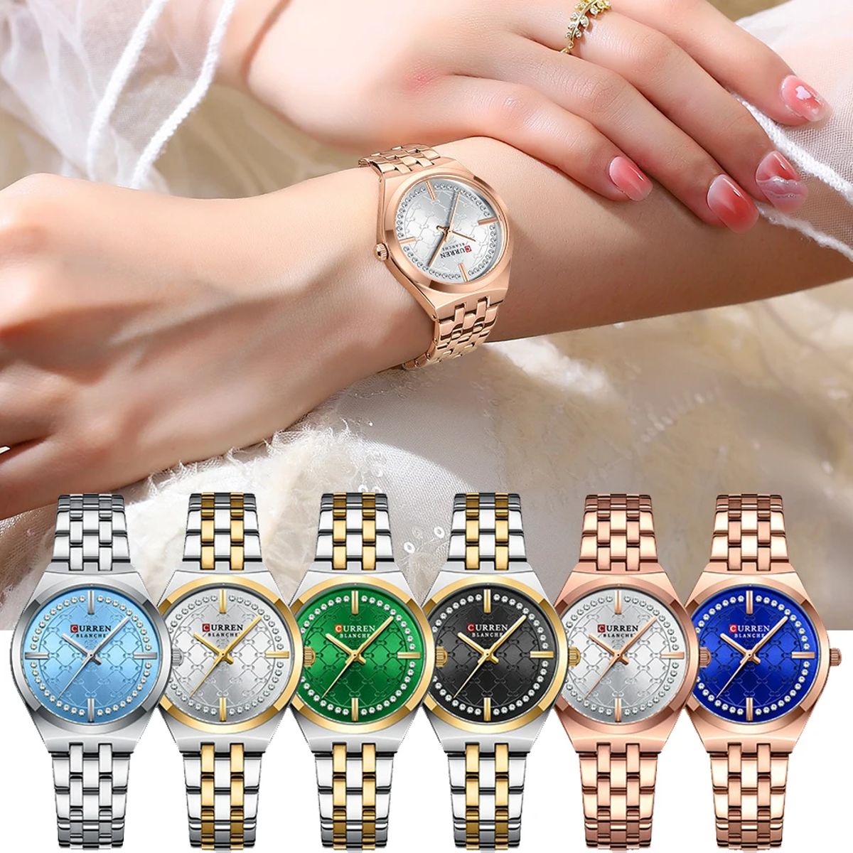 Women's Vintage Round Watch with Lightweight Alloy Strap