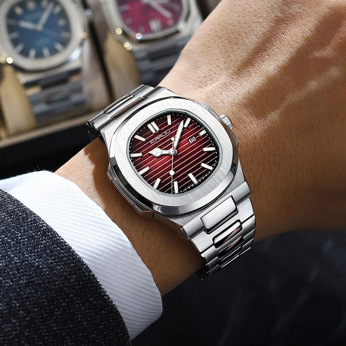 Elegant Stainless Steel Quartz Watch for Men with Luminous Display Elegant Stainless Steel Quartz Watch for Men with Luminous Display