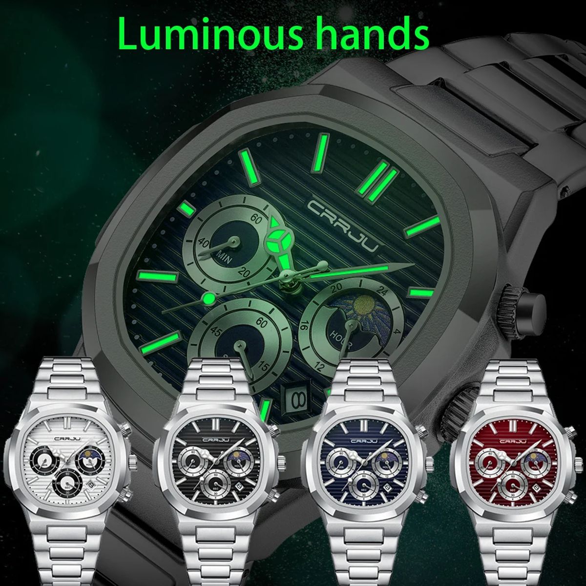 Men's Quartz Chronograph Watch with Stainless Steel Band Men's Quartz Chronograph Watch with Stainless Steel Band