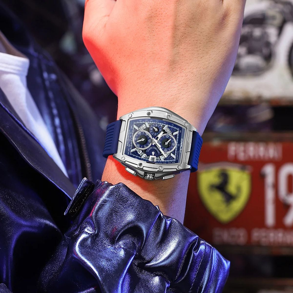 Waterproof Quartz Sport Watch with Chronograph Features For Men