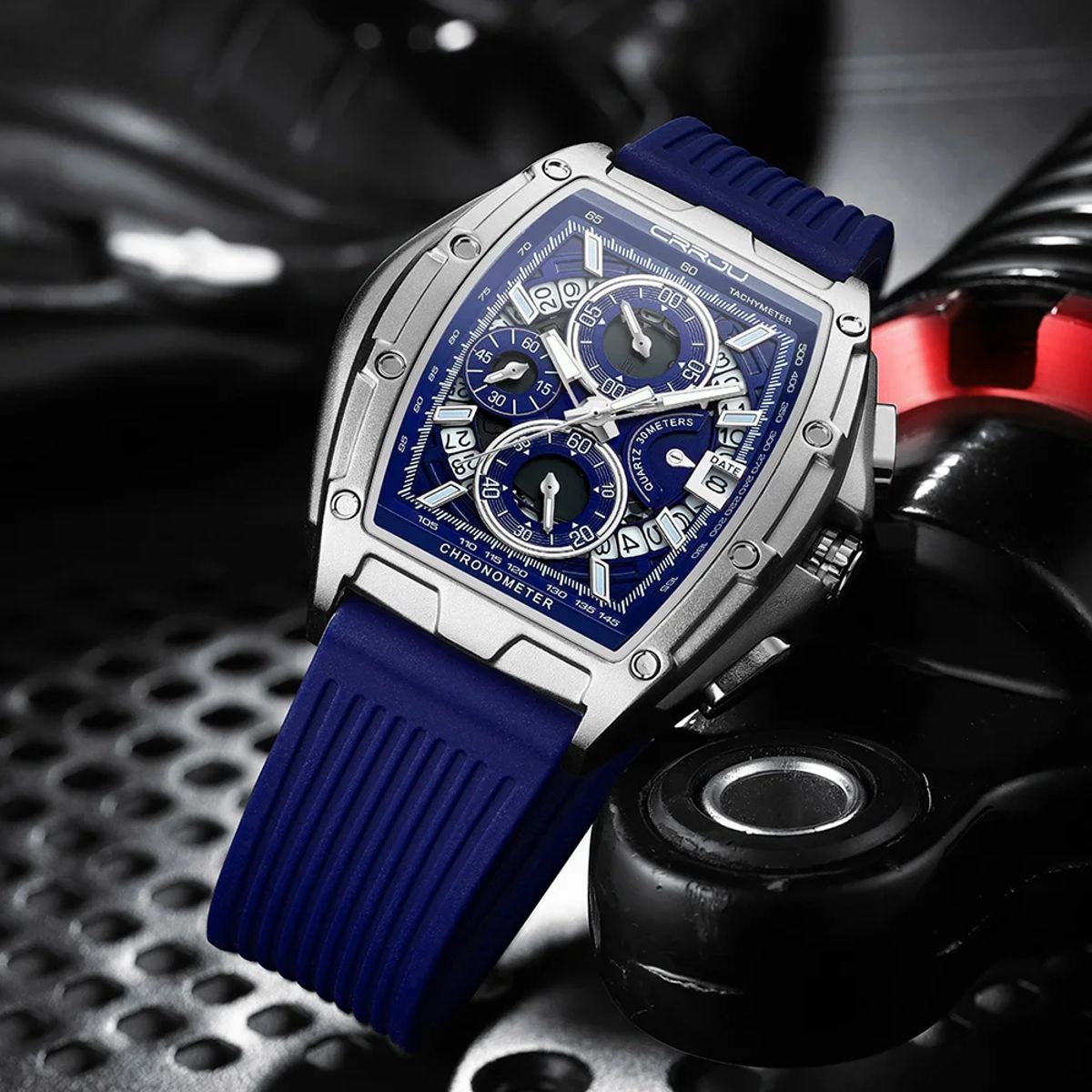 Waterproof Quartz Sport Watch with Chronograph Features For Men