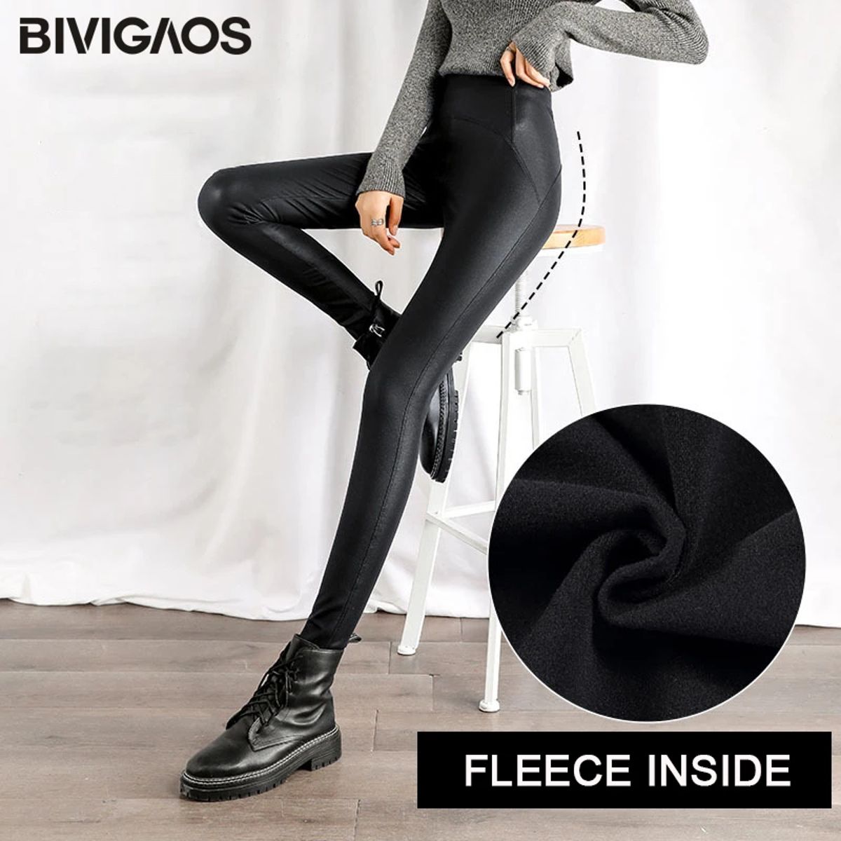 High Waist Fleece Lined Matte Leggings for Winter Warmth High Waist Fleece Lined Matte Leggings for Winter Warmth
