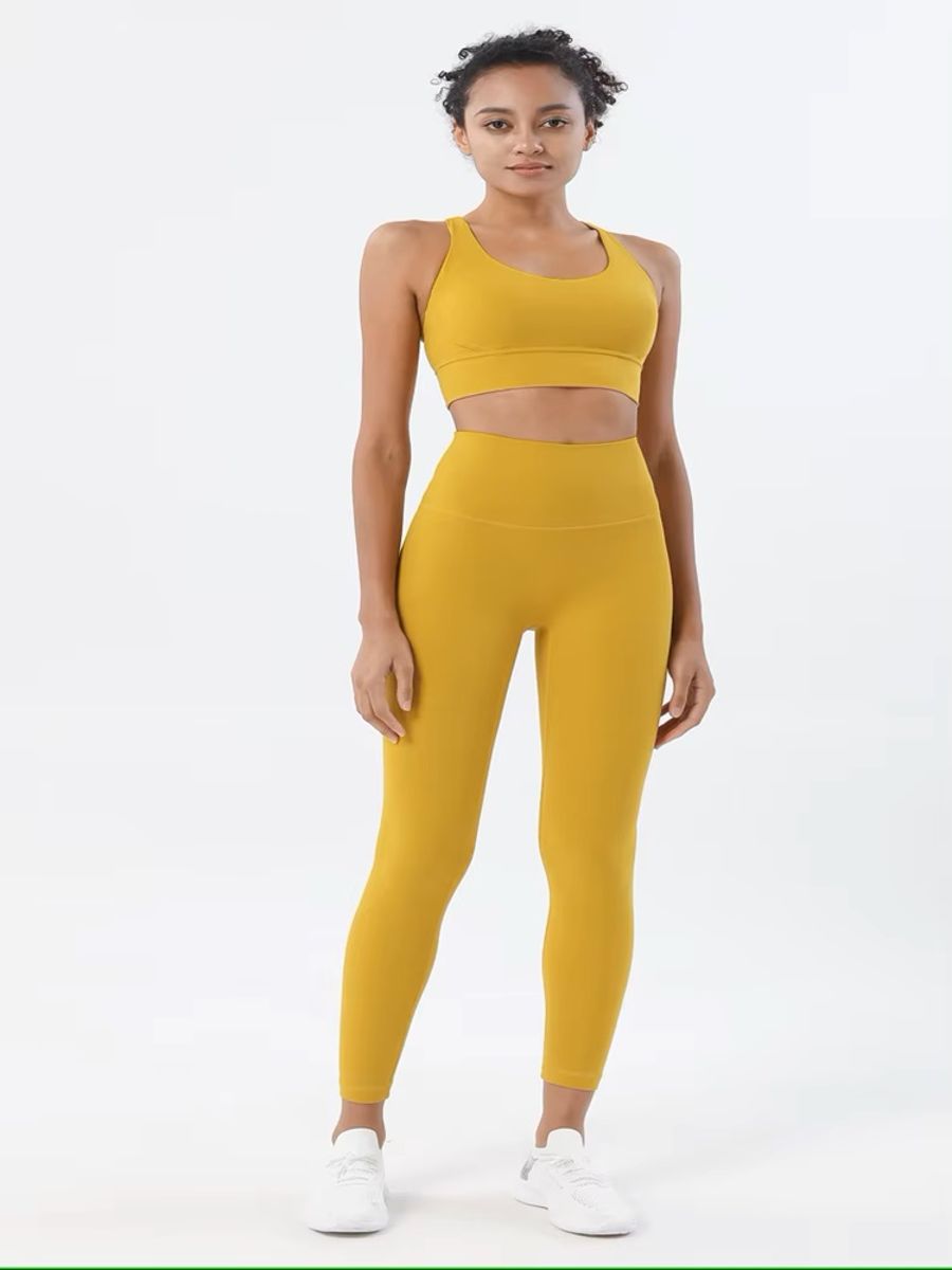 Women's Gym Fitness Set - Breathable Yoga Leggings & Sports Bra Soisou - Women's Sportswear Sets