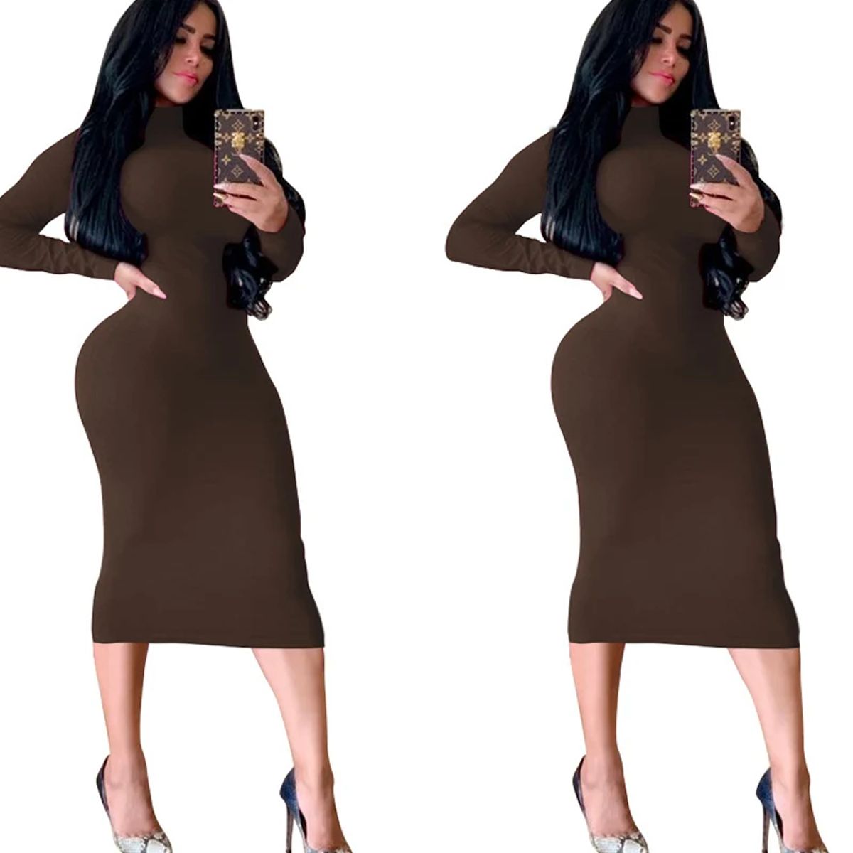 Stylish Knee-Length Party Club Bodycon Dress