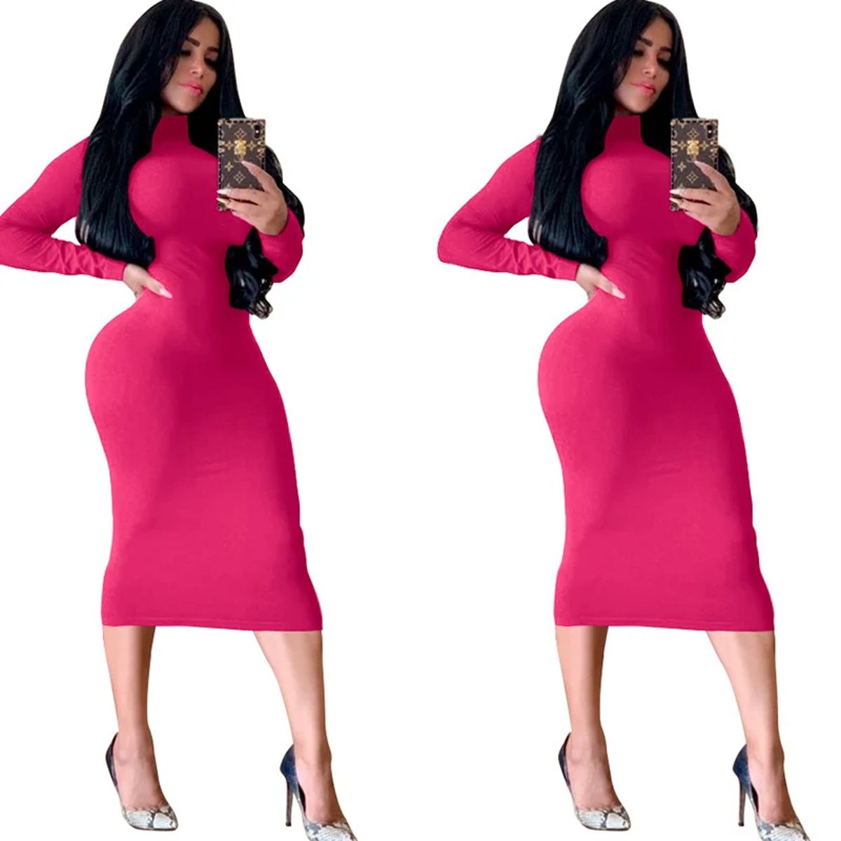 Stylish Knee-Length Party Club Bodycon Dress
