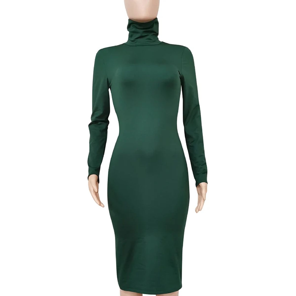 Elegant Winter Turtleneck Bodycon Midi Dress Elegant Winter Turtleneck Bodycon Midi Dress