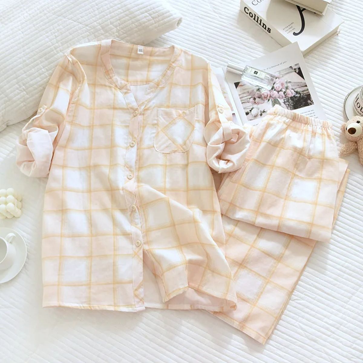 Comfortable Cotton Pajama Set for Spring and Summer Comfortable Cotton Pajama Set for Spring and Summer
